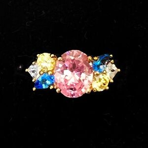 Pink morganite and topaz size 10 ring unworn